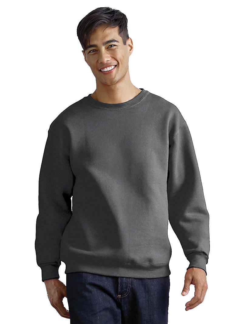 Grey Cotton Solid Full Sleeves Regular Fit Mens Sweatshirt