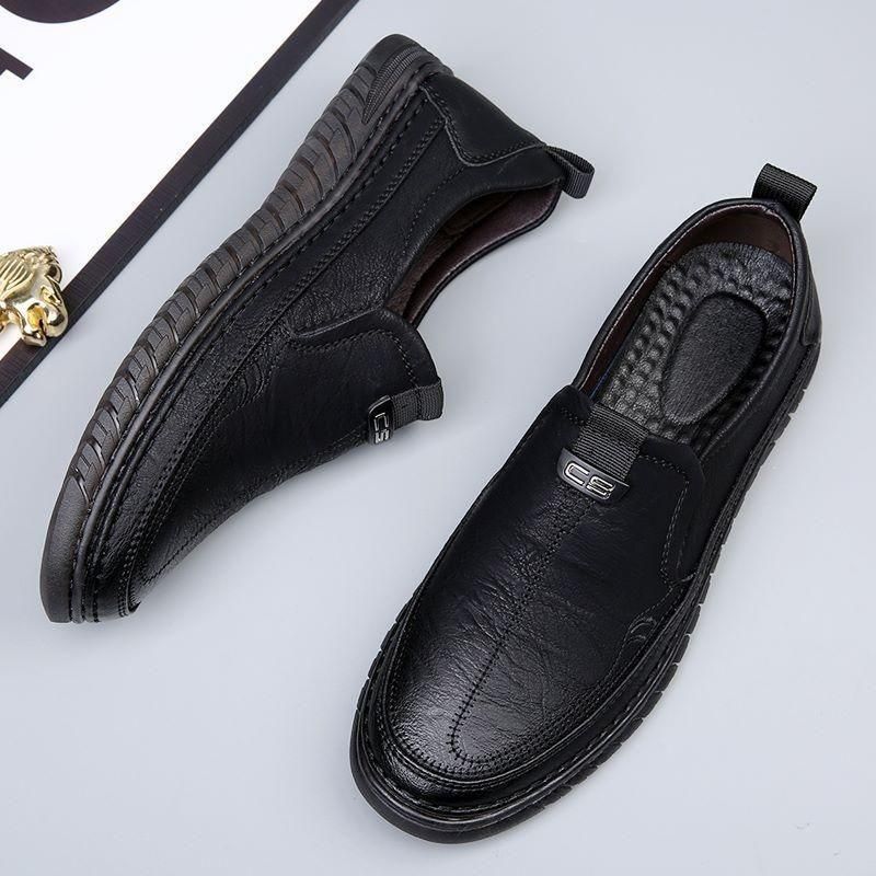 Black Color Men's Casual Synthetic Loafers