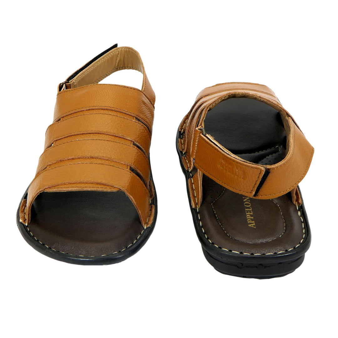 Tan Color AM PM Men's Daily wear Leather Sandals