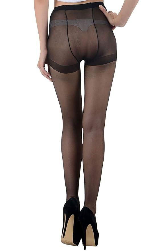 Women's Lycra Blend Solid Pantyhose Stocking Pack Of 2