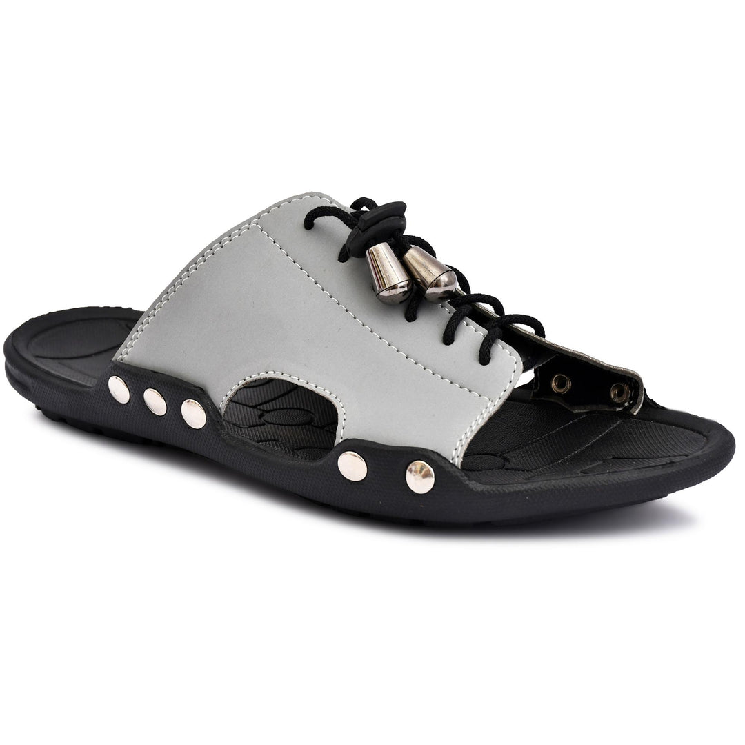 Grey Brawo Men's Slip-on Grey Trendy flip flops Size - 6
