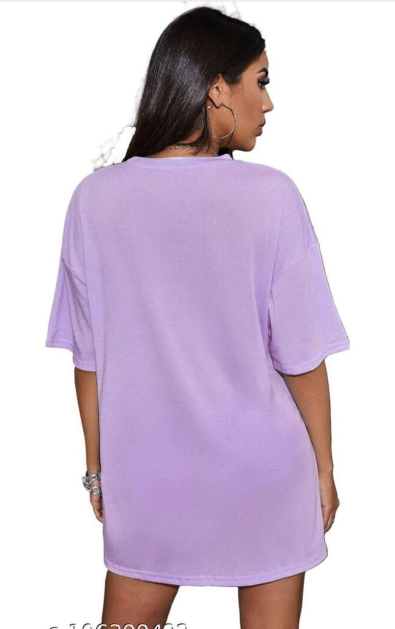 Print Cotton T-shirt Purple