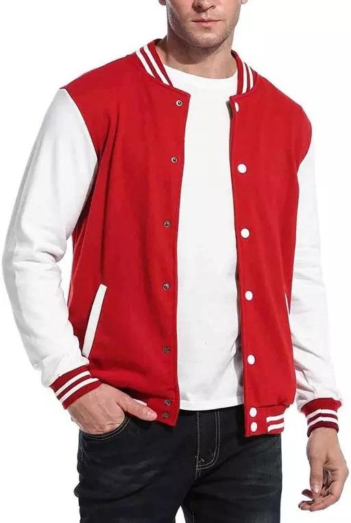 Red Mens Cotton Full Sleeves Solid Jacket