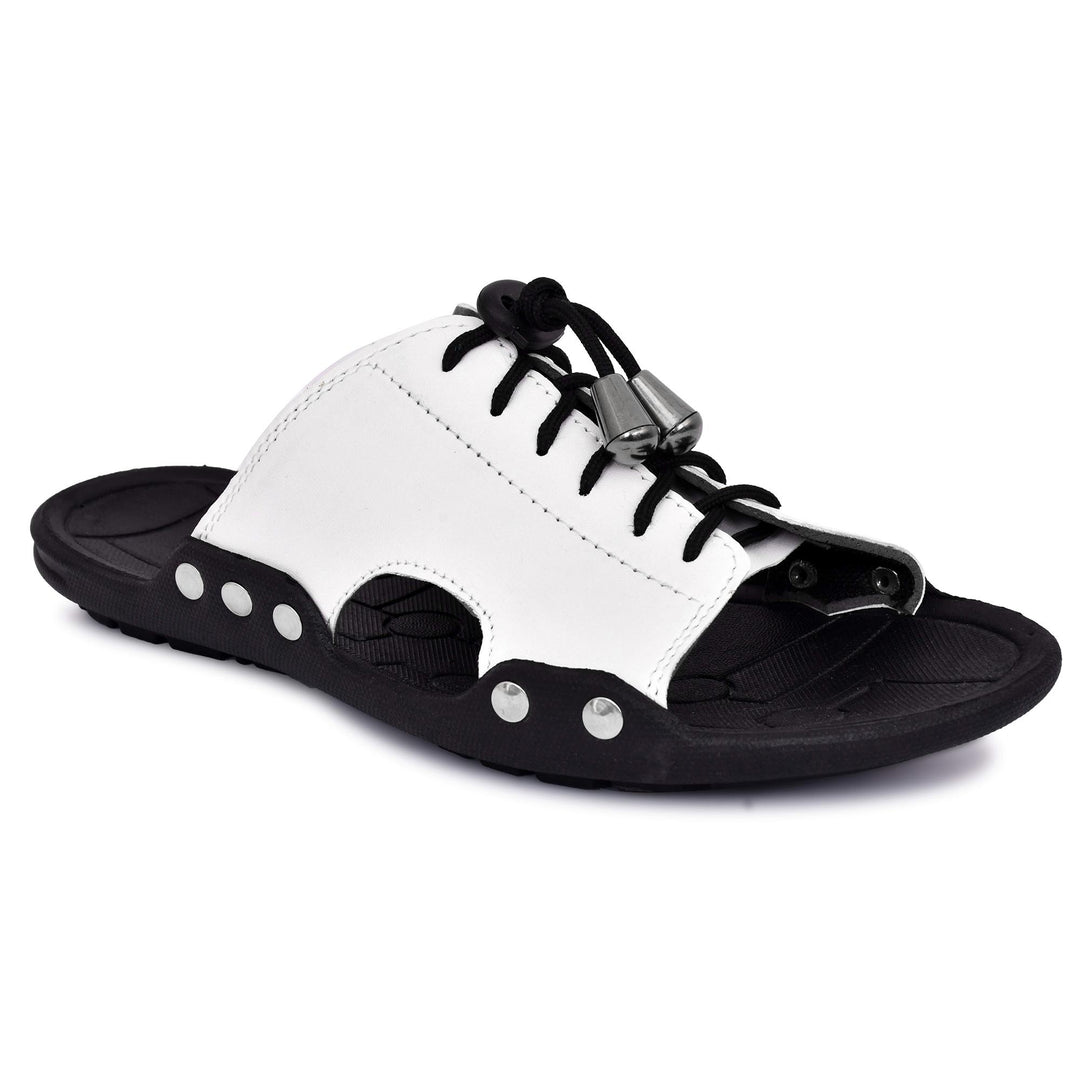 White Brawo Men's Slip-on White Trendy flip flops Size - 6