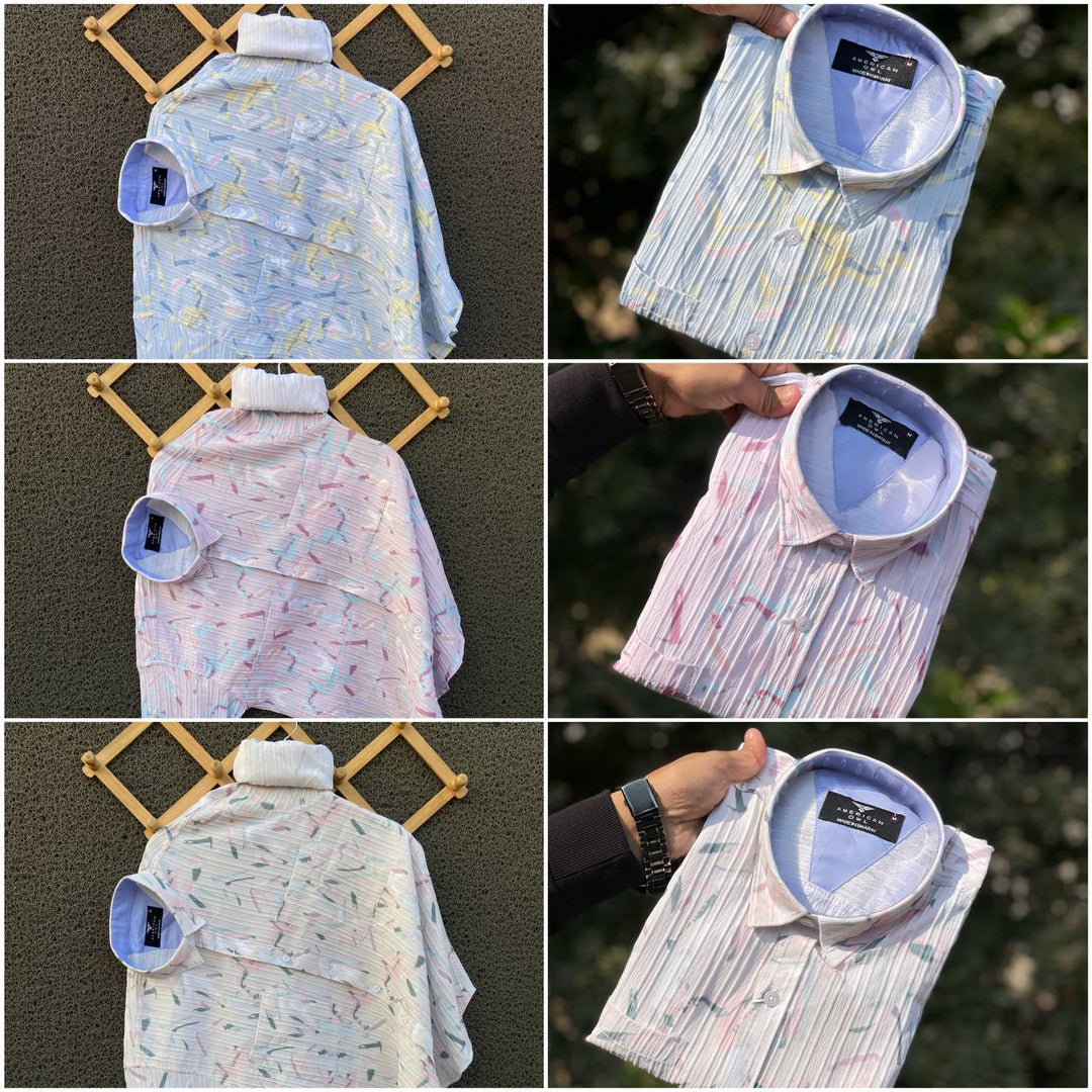 Imported texture lycra Printed shirts