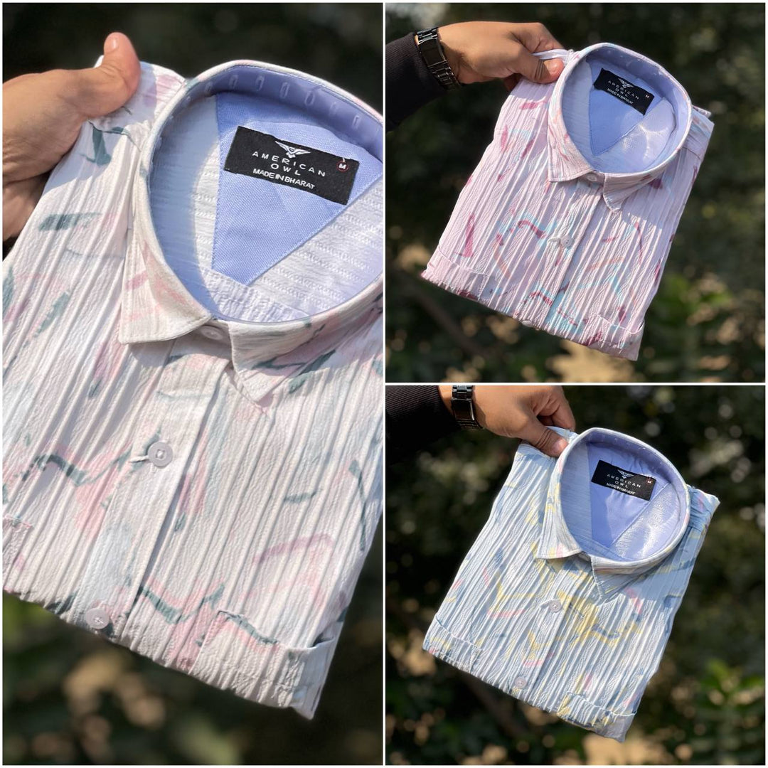 Imported texture lycra Printed shirts
